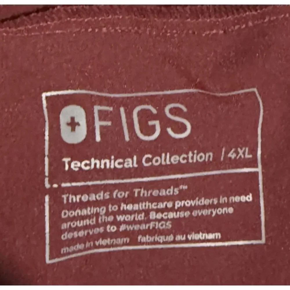 FIGS Tansen Mens 4XL Burgundy Jogger Scrub Pants Technical Collection FIONx